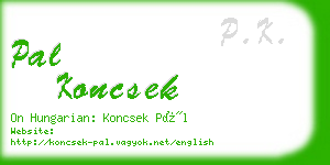 pal koncsek business card